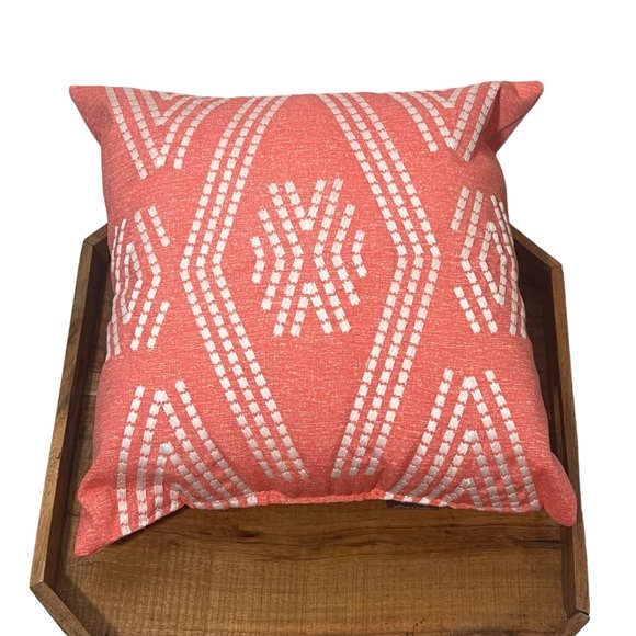 allen + roth Coral Stitched Calypso Solid Calypso Square Throw Pillow - Picture 4 of 5